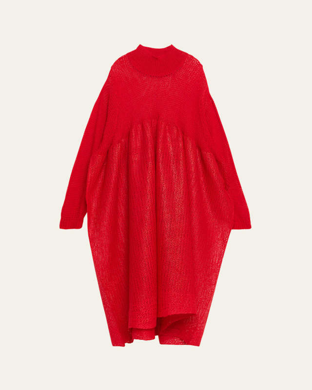 Long-Sleeve Sculpted Knit Maxi Dress